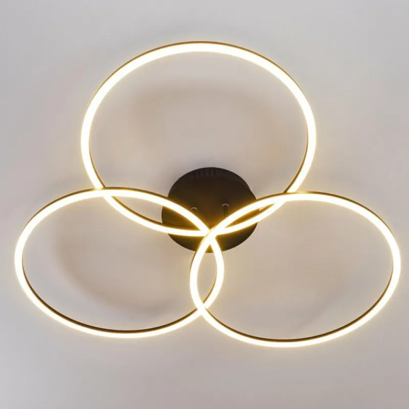 hofstein Plafonnier Johsa LED Noir, 3 lumières