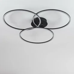 hofstein Plafonnier Johsa LED Noir, 3 lumières