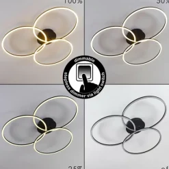 hofstein Plafonnier Johsa LED Noir, 3 lumières