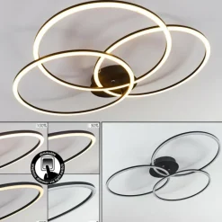 hofstein Plafonnier Johsa LED Noir, 3 lumières