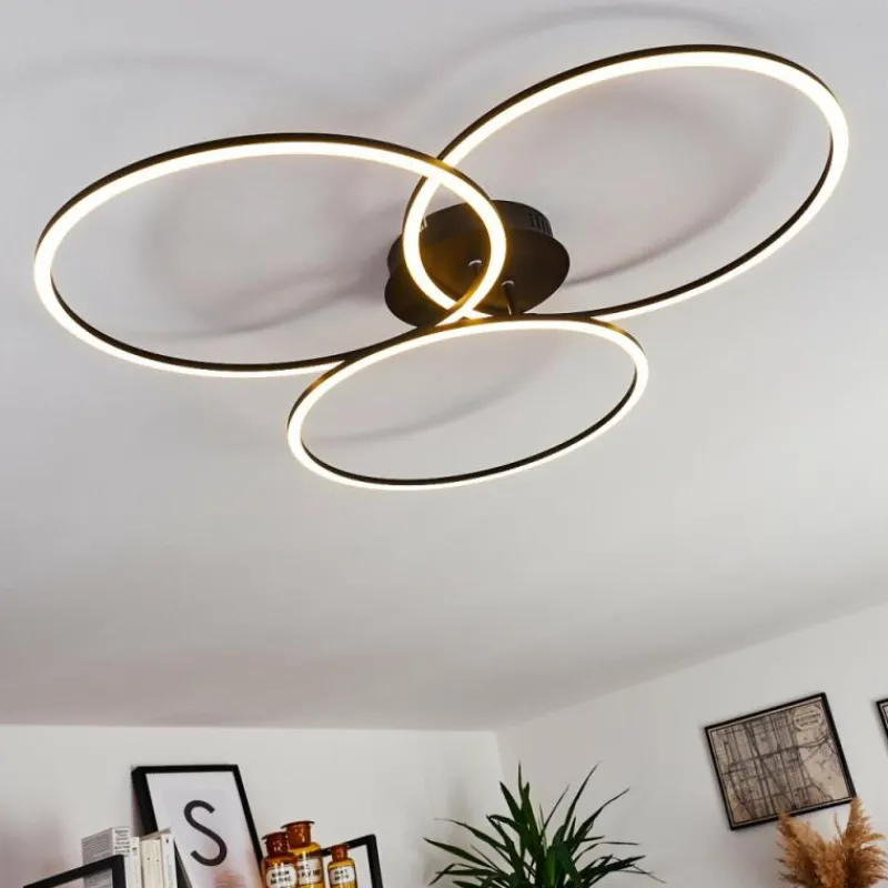 hofstein Plafonnier Johsa LED Noir, 3 lumières