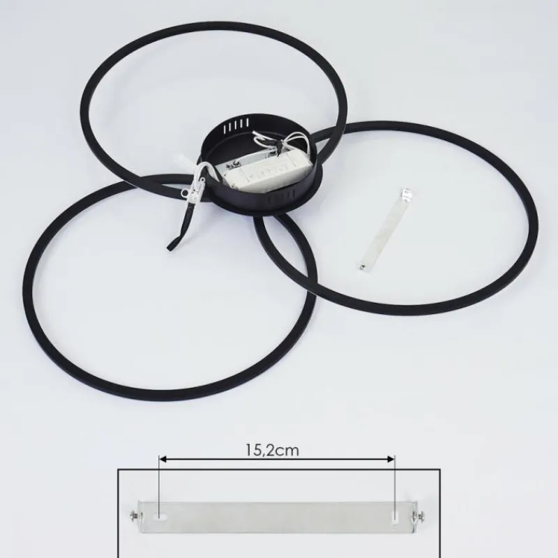 hofstein Plafonnier Johsa LED Noir, 3 lumières