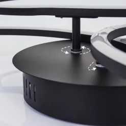 hofstein Plafonnier Johsa LED Noir, 3 lumières