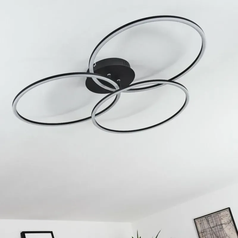 hofstein Plafonnier Johsa LED Noir, 3 lumières
