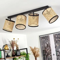 Luminaires Scandinaves-hofstein Plafonnier Jonas Noir, 4 lumières