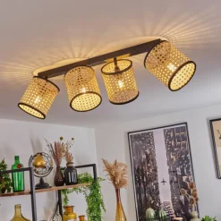 Luminaires Scandinaves-hofstein Plafonnier Jonas Noir, 4 lumières