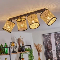 Luminaires Scandinaves-hofstein Plafonnier Jonas Noir, 4 lumières