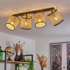 Luminaires Scandinaves-hofstein Plafonnier Jonas Noir, 4 lumières