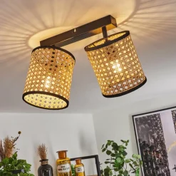 Style Boho-Chic-hofstein Plafonnier Jonas Noir, 2 lumières