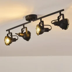 Lampes Industrielles-hofstein Plafonnier Jonsered LED Noir, 4 lumières
