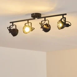 Lampes Industrielles-hofstein Plafonnier Jonsered LED Noir, 4 lumières