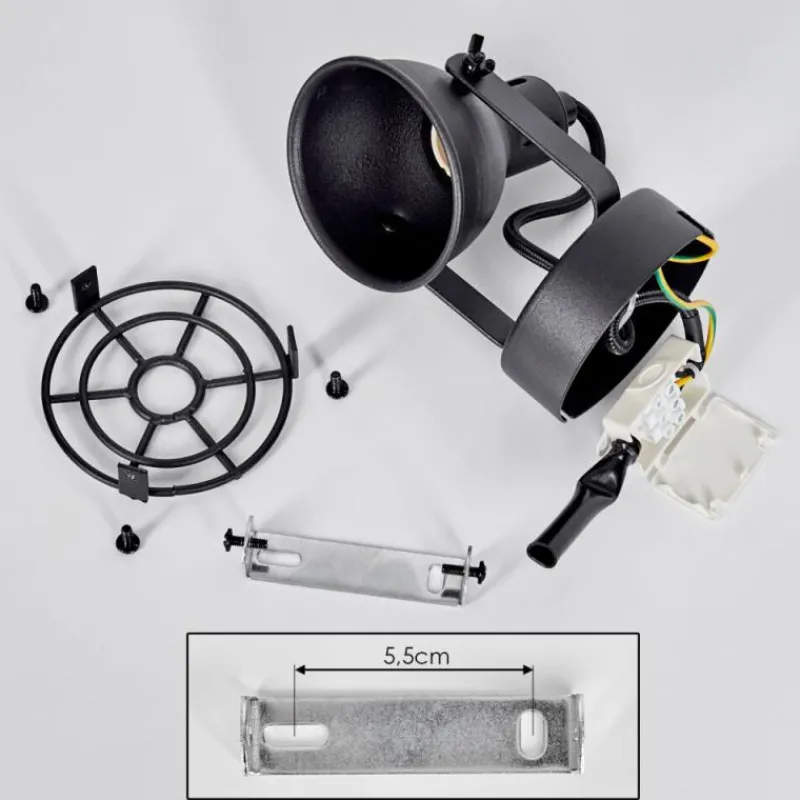 Lampes Industrielles-hofstein Plafonnier Jonsered LED Noir, 1 lumière