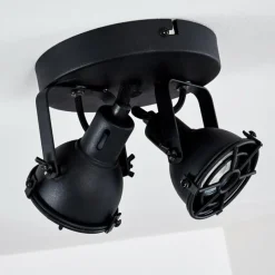 Lampes Industrielles-hofstein Plafonnier Jonsered Noir, 2 lumières