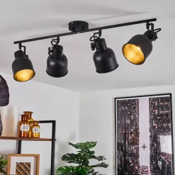 Lampes Industrielles-hofstein Plafonnier Juliboy Noir, 4 lumières