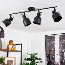 Lampes Industrielles-hofstein Plafonnier Juliboy Noir, 4 lumières