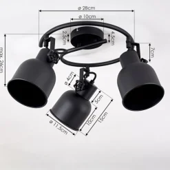 Lampes Industrielles-hofstein Plafonnier Juliboy Noir, 3 lumières