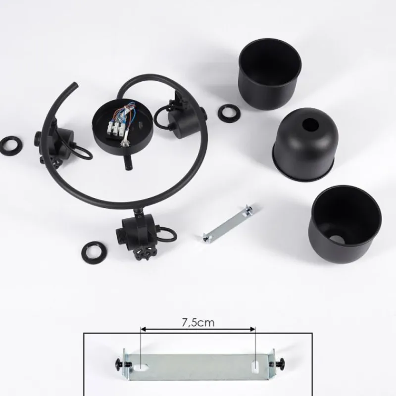 Lampes Industrielles-hofstein Plafonnier Juliboy Noir, 3 lumières