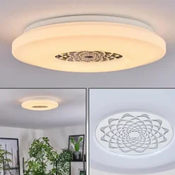 hofstein Plafonnier Kaas LED Chrome, Blanc, 1 lumière