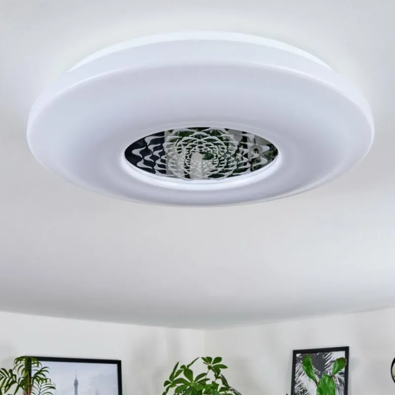 hofstein Plafonnier Kaas LED Chrome, Blanc, 1 lumière