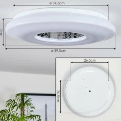 hofstein Plafonnier Kaas LED Chrome, Blanc, 1 lumière