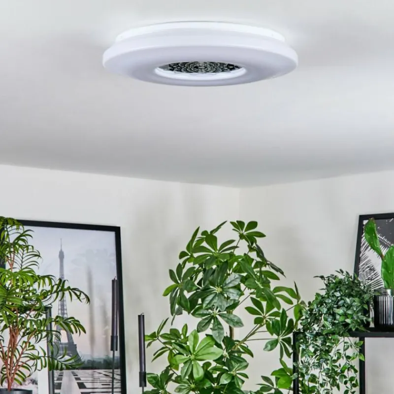 hofstein Plafonnier Kaas LED Chrome, Blanc, 1 lumière