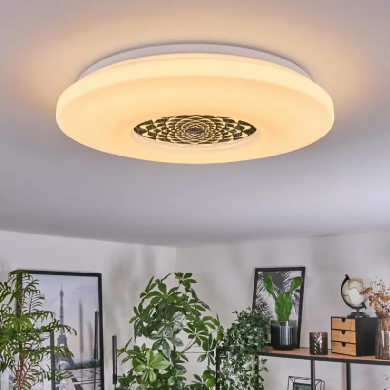 hofstein Plafonnier Kaas LED Chrome, Blanc, 1 lumière