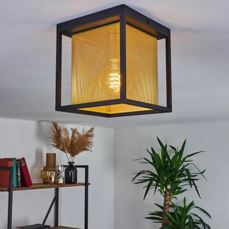 Lampes Dorées-hofstein Plafonnier Kabul Noir, 1 lumière