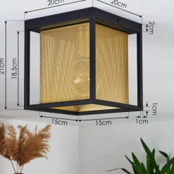 Lampes Dorées-hofstein Plafonnier Kabul Noir, 1 lumière