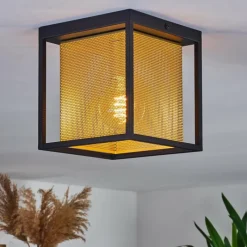 Lampes Dorées-hofstein Plafonnier Kabul Noir, 1 lumière