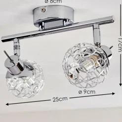 hofstein Plafonnier Kalipuro Chrome, 2 lumières* Spots Et Projecteurs