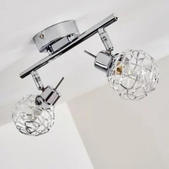 hofstein Plafonnier Kalipuro Chrome, 2 lumières* Spots Et Projecteurs
