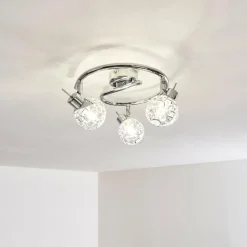 hofstein Plafonnier Kalipuro Chrome, 3 lumières* Spots Et Projecteurs