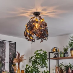 Lampes Vintages & Rétros-hofstein Plafonnier Kallax Noir, 1 lumière