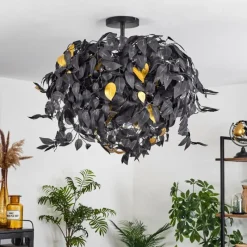 Lampes Vintages & Rétros-hofstein Plafonnier Kallax Noir, 3 lumières