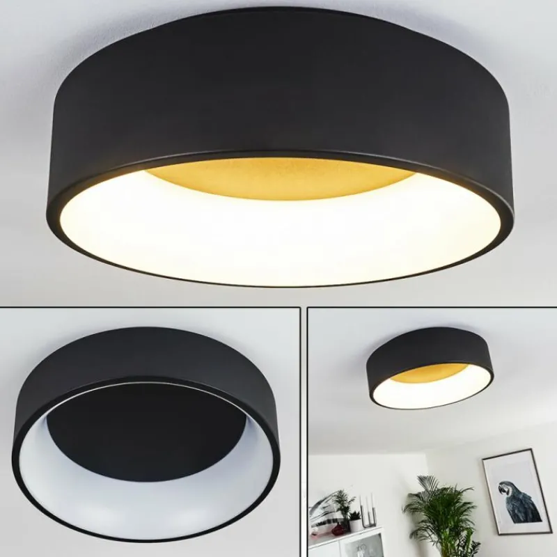 hofstein Plafonnier Kampal LED Noir, 1 lumière