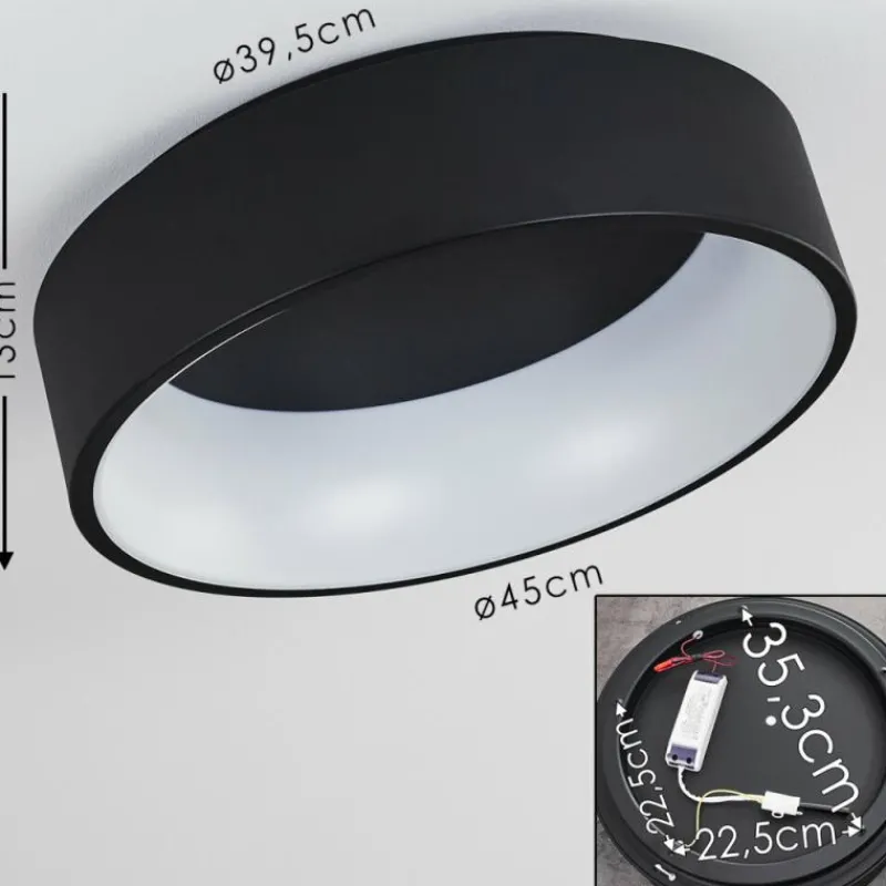 hofstein Plafonnier Kampal LED Noir, 1 lumière