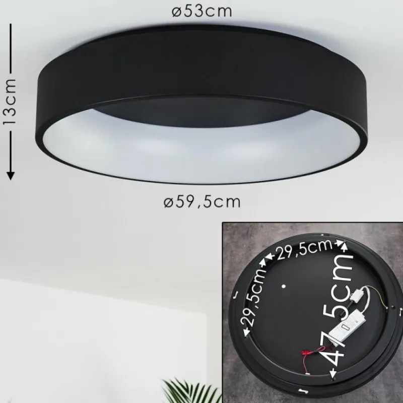 hofstein Plafonnier Kampala LED Noir, 1 lumière