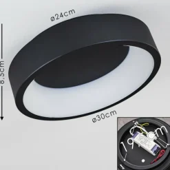 hofstein Plafonnier Kampala LED Noir, 1 lumière