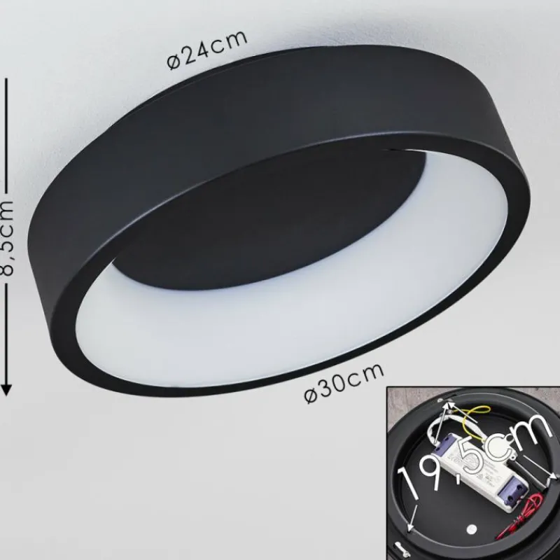 hofstein Plafonnier Kampala LED Noir, 1 lumière