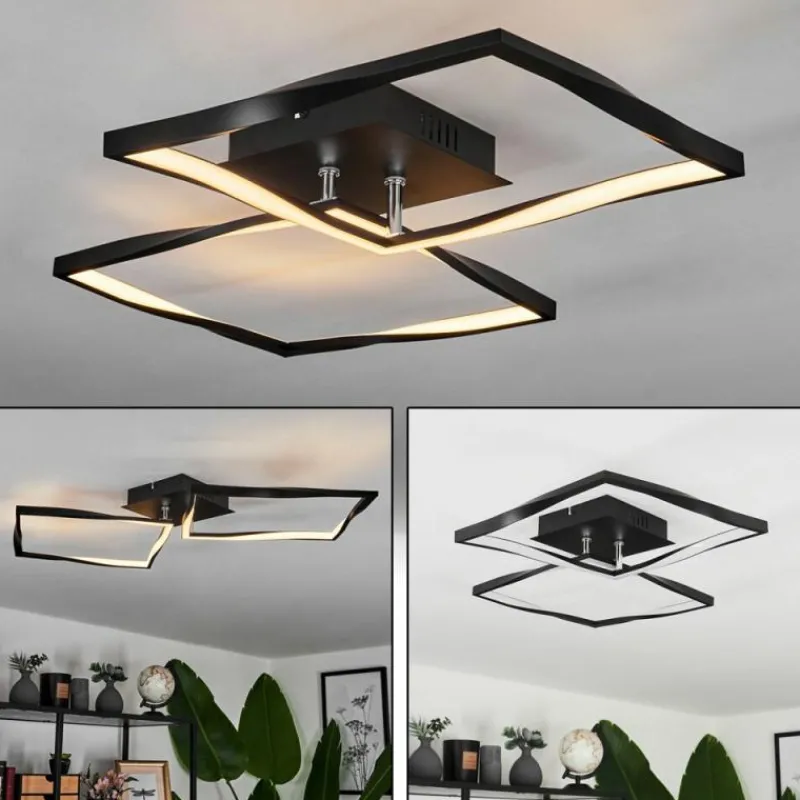 hofstein Plafonnier Kanchung LED Noir, 1 lumière
