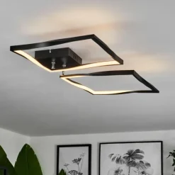 hofstein Plafonnier Kanchung LED Noir, 1 lumière