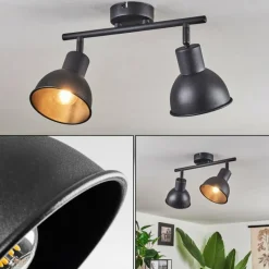 hofstein Plafonnier Kansela Noir, 2 lumières