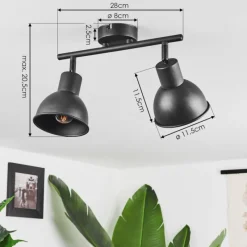 hofstein Plafonnier Kansela Noir, 2 lumières