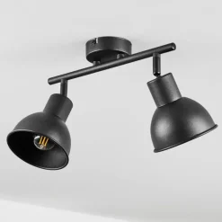 hofstein Plafonnier Kansela Noir, 2 lumières