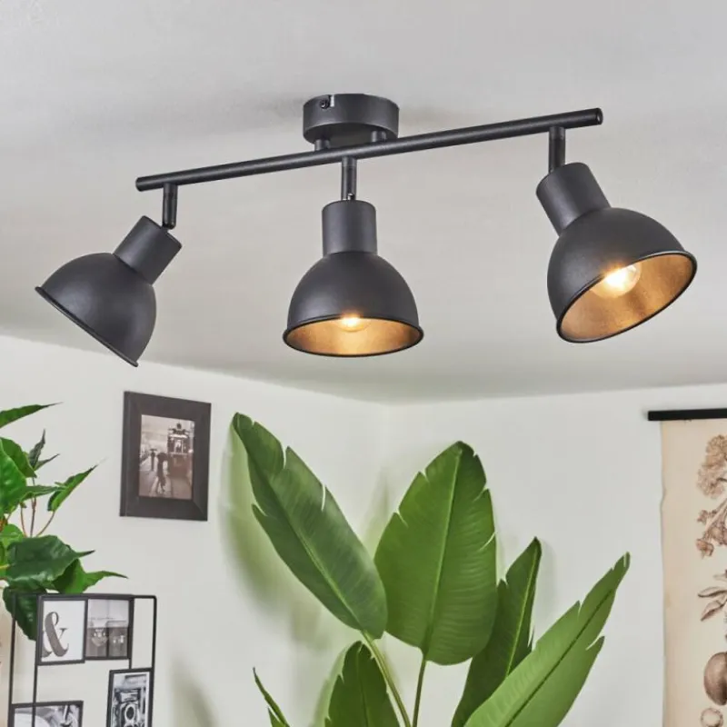 Lampes Industrielles-hofstein Plafonnier Kansela Noir, 3 lumières