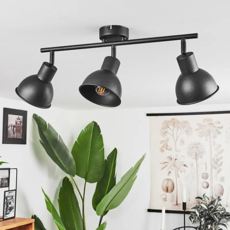 Lampes Industrielles-hofstein Plafonnier Kansela Noir, 3 lumières