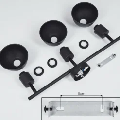 Lampes Industrielles-hofstein Plafonnier Kansela Noir, 3 lumières