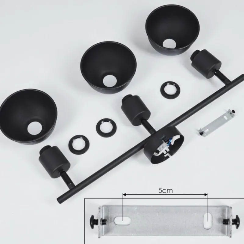 Lampes Industrielles-hofstein Plafonnier Kansela Noir, 3 lumières
