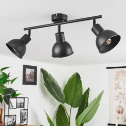 Lampes Industrielles-hofstein Plafonnier Kansela Noir, 3 lumières