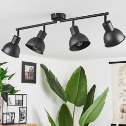 Lampes Industrielles-hofstein Plafonnier Kansela Noir, 4 lumières